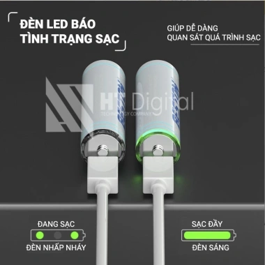 Bộ 4 Pin sạc AA 1.5V Beston 2.200mWh 2AC-60 - Sạc nhanh USB-C, Giá 199.000₫ 5