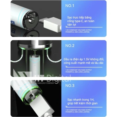 Bộ 4 Pin sạc AA 1.5V Beston 2.200mWh 2AC-60 - Sạc nhanh USB-C, Giá 199.000₫ 6