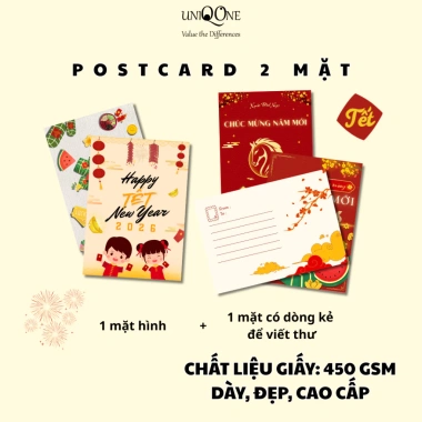 Bộ 4 thiệp Postcard Tết Nguyên Đán 2.026 Bính Ngọ 10x14cm - Quà tặng Năm Mới chỉ 28.000đ 2