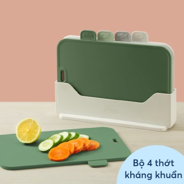 Bộ 4 thớt đa năng Yoko nhựa nguyên sinh kèm hộp thái thịt cá rau củ giảm giá 274k