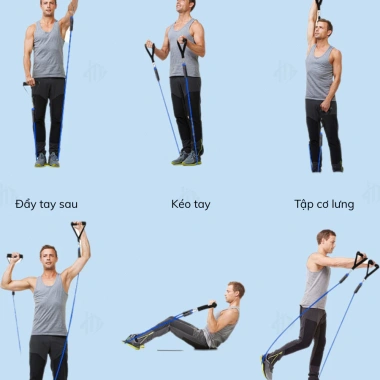 Bộ 5 Dây Kháng Lực Ngũ Sắc HUTI SPORT - Tập Full Body tại nhà, giảm còn 159.000₫ 9