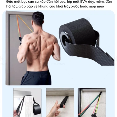 Bộ 5 Dây Kháng Lực Tập Body Ngũ Sắc Đàn Hồi, Kèm Phụ Kiện & Túi - Chỉ 159.000₫ 4