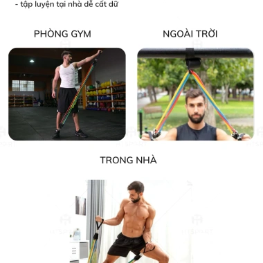 Bộ 5 Dây Kháng Lực Tập Body Ngũ Sắc Đàn Hồi, Kèm Phụ Kiện & Túi - Chỉ 159.000₫ 5