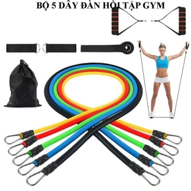 Bộ 5 Dây Tập Gym Đàn Hồi Kháng Lực - Giá Rẻ 40.996₫, Phù Hợp Người Mới Runmass