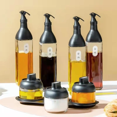 Bộ 5 Lọ Hũ Thủy Tinh Đựng Gia Vị + Chai Dầu Ăn 500ml - Giá chỉ 29.400đ 3