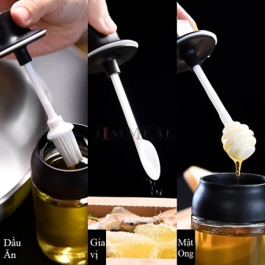 Bộ 5 Lọ Hũ Thủy Tinh Đựng Gia Vị + Chai Dầu Ăn 500ml - Giá chỉ 29.400đ 8