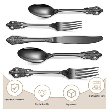 Bộ 5 món Đồ ăn Tây thép không gỉ – Nĩa Bít Tết, Muỗng Tráng Miệng, Dao Bánh, 37.015₫ 7 Bộ 5 món Đồ ăn Tây thép không gỉ – Nĩa Bít Tết, Muỗng Tráng Miệng, Dao Bánh, 37.015₫ 7