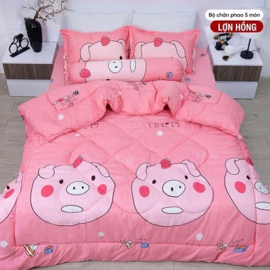 Bộ 5 món ga gối và chăn phao poly cotton chần bông dày mềm, giá ưu đãi 127.800 6