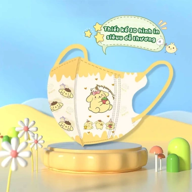Bộ 50 khẩu trang hoạt hình 3D trẻ em Kuromi Pochacco, đóng gói riêng, giá chỉ 8.800₫ 2