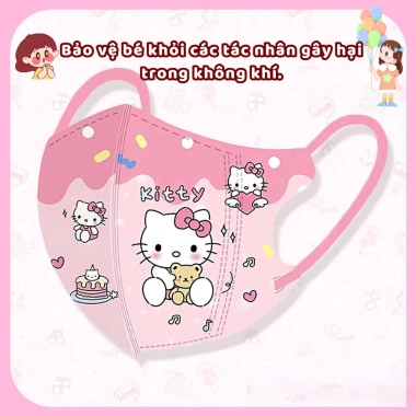 Bộ 50 khẩu trang hoạt hình 3D trẻ em Kuromi Pochacco, đóng gói riêng, giá chỉ 8.800₫ 7