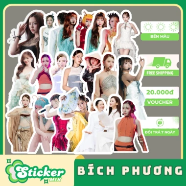 Bộ 50 sticker Bích Phương Em Xinh Idol - Trang trí vali, hộp bút, 19.000 VND