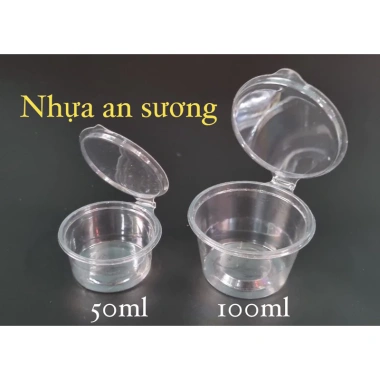 Bộ 50/200 hũ nhựa trong nắp liền - Đựng sốt, làm bánh Panacota, giá chỉ 32.000đ