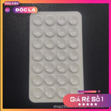 Bộ 56 chân hít silicone 2 mặt 28 lỗ - Dán điện thoại, dán tường, đủ màu, giá 12.900 VND