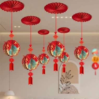 Bộ 6 chiếc Lễ hội Năm Mới 2.026 Trang Trí Nội Thất Mùa Xuân - Đồ Treo Trần Giá 114k