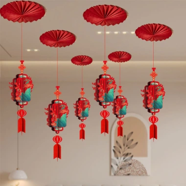 Bộ 6 chiếc Lễ hội Năm Mới 2.026 Trang Trí Nội Thất Mùa Xuân - Đồ Treo Trần Giá 114k