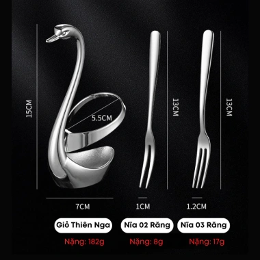 Bộ 6 chiếc Nĩa Trái Cây Inox 304 Dày Dặn Thanh Lịch - 2 Răng & 3 Răng, Thích Hợp Ăn Bánh, Tráng Miệng - Giá Ưu Đãi 155k
