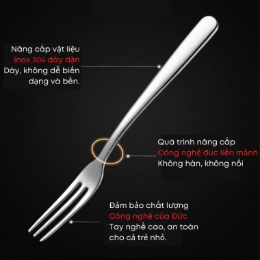 Bộ 6 chiếc Nĩa Trái Cây Inox 304 Dày Dặn Thanh Lịch - 2 Răng & 3 Răng, Thích Hợp Ăn Bánh, Tráng Miệng - Giá Ưu Đãi 155k 3 Bộ 6 chiếc Nĩa Trái Cây Inox 304 Dày Dặn Thanh Lịch - 2 Răng & 3 Răng, Thích Hợp Ăn Bánh, Tráng Miệng - Giá Ưu Đãi 155k 3