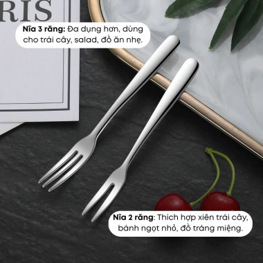 Bộ 6 chiếc Nĩa Trái Cây Inox 304 Dày Dặn Thanh Lịch - 2 Răng & 3 Răng, Thích Hợp Ăn Bánh, Tráng Miệng - Giá Ưu Đãi 155k 6 Bộ 6 chiếc Nĩa Trái Cây Inox 304 Dày Dặn Thanh Lịch - 2 Răng & 3 Răng, Thích Hợp Ăn Bánh, Tráng Miệng - Giá Ưu Đãi 155k 6