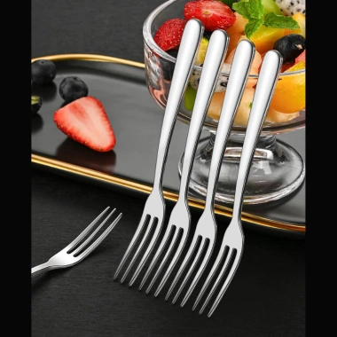 Bộ 6 chiếc Nĩa Trái Cây Inox 304 Dày Dặn Thanh Lịch - 2 Răng & 3 Răng, Thích Hợp Ăn Bánh, Tráng Miệng - Giá Ưu Đãi 155k