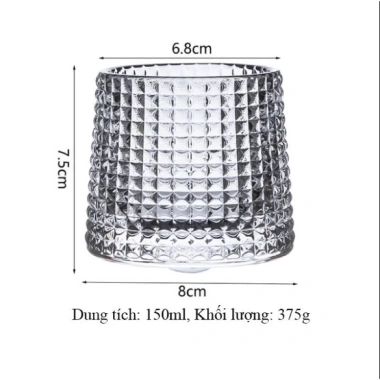 Bộ 6 cốc thủy tinh kim cương sang trọng - Dùng Lễ Tết, giảm 22% tại Vega365.vn 3