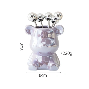 Bộ 6 Dĩa Ăn Trái Cây Uforu Inox Sang Trọng, Kèm Hộp Gấu Bearick, Giá 79.000₫ 10