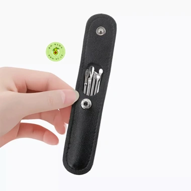Bộ 6 Dụng Cụ Lấy Ráy Tai Cap Cấp Bọc Túi Da Thép Không Gỉ Tiện Dụng – Giá 22.800đ 5