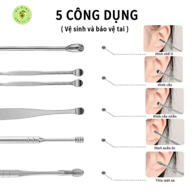 Bộ 6 Dụng Cụ Lấy Ráy Tai Cap Cấp Bọc Túi Da Thép Không Gỉ Tiện Dụng – Giá 22.800đ 6