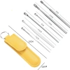 Bộ 6 muỗng ngoáy tai thép không gỉ - dụng cụ vệ sinh tai chuyên nghiệp kèm túi đựng 10