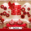 Bộ 6 quạt giấy đỏ gấp sẵn trang trí cưới hỏi, Noel, Tết 2.026, sinh nhật, nạp tài, song hỷ – Giá 29.000 VND 2
