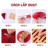 Bộ 6 Quạt Giấy Nhung Đỏ Gấp Sẵn - Trang Trí Tết Nguyên Đán Gắn Tường MY HOME 16.000₫ 2