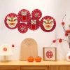 Bộ 6 Quạt Giấy Nhung Đỏ Gấp Sẵn - Trang Trí Tết Nguyên Đán Gắn Tường MY HOME 16.000₫ 8