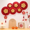 Bộ 6 Quạt Giấy Nhung Đỏ Gấp Sẵn - Trang Trí Tết Nguyên Đán Gắn Tường MY HOME 16.000₫ 10