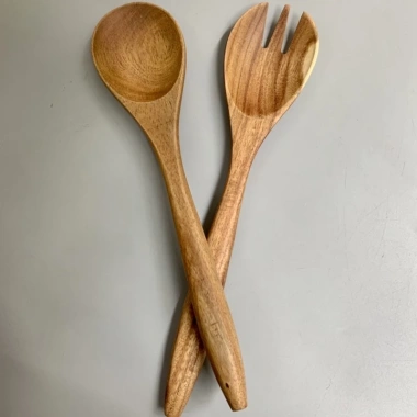 Bộ 6 Thìa Nĩa Trộn Salad Gỗ Keo 30cm - 6.7cm, Giá Ưu Đãi 95.000đ