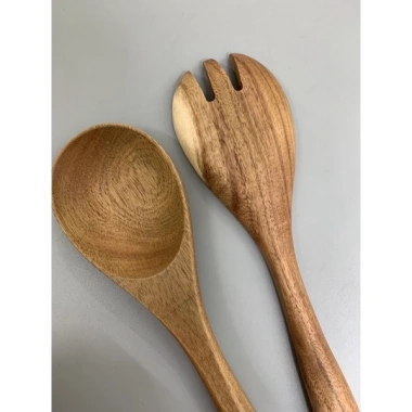 Bộ 6 Thìa Nĩa Trộn Salad Gỗ Keo 30cm - 6.7cm, Giá Ưu Đãi 95.000đ