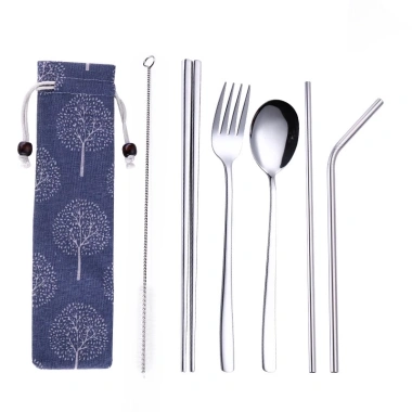 Bộ 7 món Đũa Muỗng Nĩa Inox + Ống Hút & Túi Đựng - Tiện Lợi, Bảo Vệ Môi Trường, Giá 105.000₫ 4