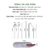 Bộ 7 món dụng cụ bàn ăn Inox 304, muỗng nĩa dao đũa ống hút kèm hộp, Hàn Quốc, giảm giá 5