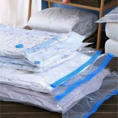 Bộ 8 túi hút chân không đựng chăn màn, quần áo kèm bơm tay - giảm giá 160k