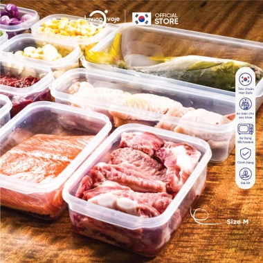 Bộ 9 hộp nhựa LivingOn Hàn Quốc có nắp đậy kín, đa kích thước, an toàn thực phẩm