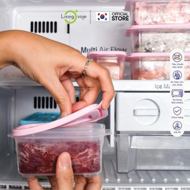 Bộ 9 hộp nhựa LivingOn Hàn Quốc có nắp đậy kín, đa kích thước, an toàn thực phẩm