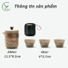 Bộ ấm chén trà cao cấp du lịch gốm có bộ lọc, hoa văn tinh tế - 149k 9