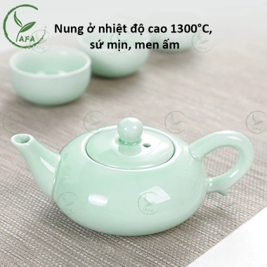 Bộ ấm chén trà gốm sứ Chén Cá Chép 1 bình kèm 6 ly, hộp quà tặng du lịch, giảm giá 89k