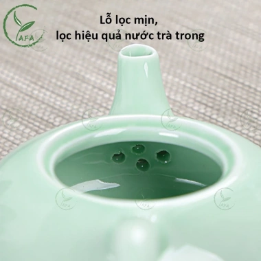 Bộ ấm chén trà gốm sứ Chén Cá Chép 1 bình kèm 6 ly, hộp quà tặng du lịch, giảm giá 89k