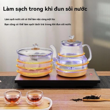 Bộ ấm đun nước điện tự động thép không gỉ - Giá ưu đãi 600.000, tiết kiệm năng lượng cho gia đình 4