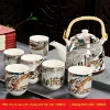 Bộ ấm lớn Jingdezhen khay trà gốm sứ xanh trắng Trà Kung Fu hiện đại cho gia đình, giá ưu đãi 110.787 VND 3