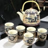 Bộ ấm lớn Jingdezhen khay trà gốm sứ xanh trắng Trà Kung Fu hiện đại cho gia đình, giá ưu đãi 110.787 VND 5