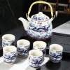 Bộ ấm lớn Jingdezhen khay trà gốm sứ xanh trắng Trà Kung Fu hiện đại cho gia đình, giá ưu đãi 110.787 VND 6