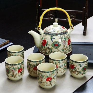 Bộ ấm lớn Jingdezhen khay trà gốm sứ xanh trắng Trà Kung Fu hiện đại cho gia đình, giá ưu đãi 110.787 VND 9