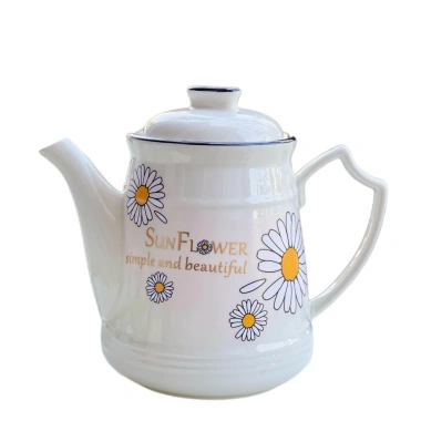Bộ ấm sứ pha trà 1.5L + 6 cốc 145ml có quai + khay sứ đơn giản ABFAMILY 355.000₫ 3