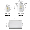 Bộ ấm sứ pha trà 1.5L + 6 cốc 145ml có quai + khay sứ đơn giản ABFAMILY 355.000₫ 9