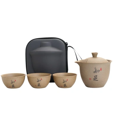 Bộ Ấm Trà Đất Sét Chống Bỏng 3 Cốc - Tiện Lợi Du Lịch, Giá Giảm 189.000₫ 2